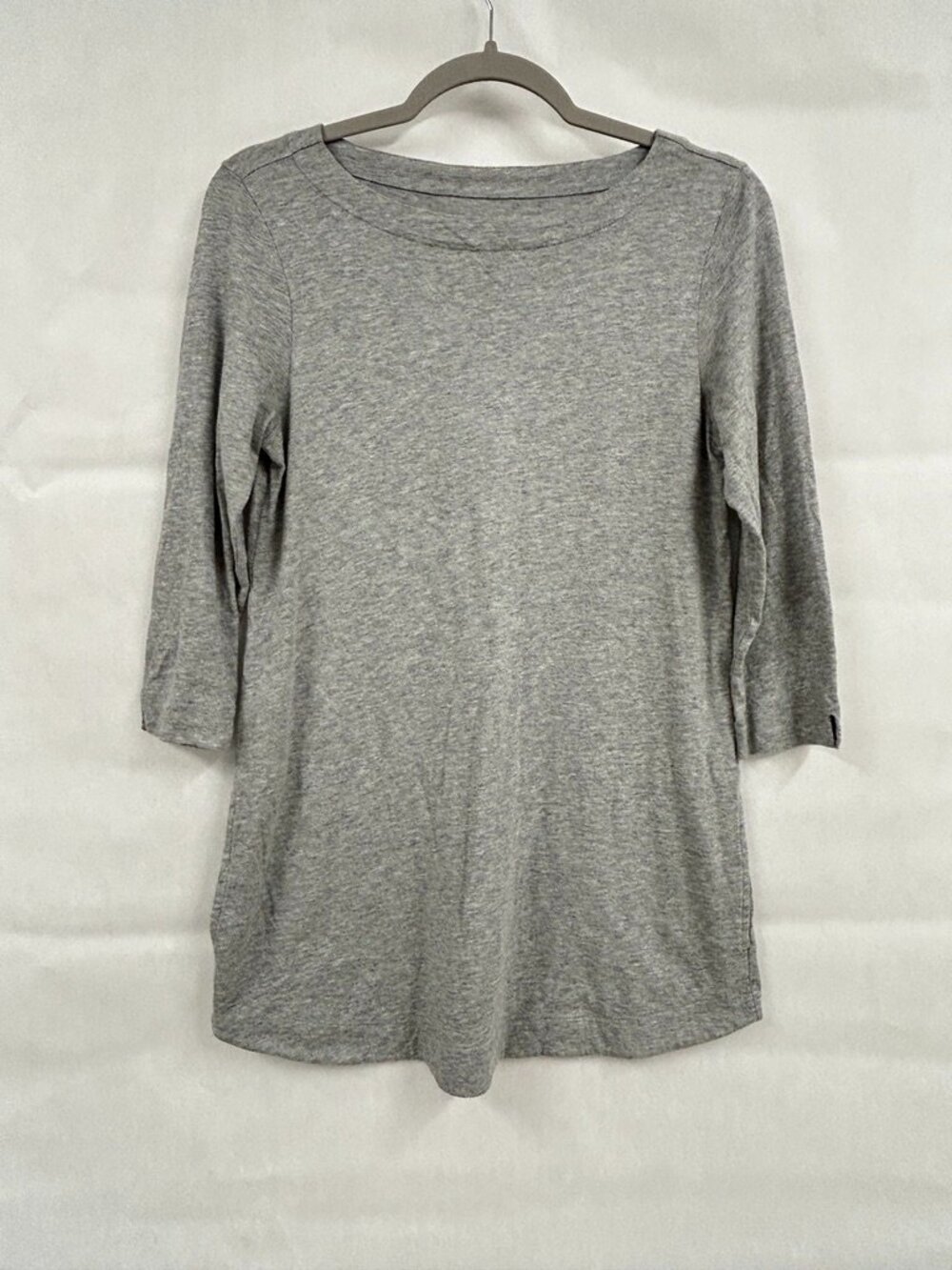 Pure Jill Gray 3/4 Sleeve Top XS Minimalist Soft Stretch Capsule Elevated Basics